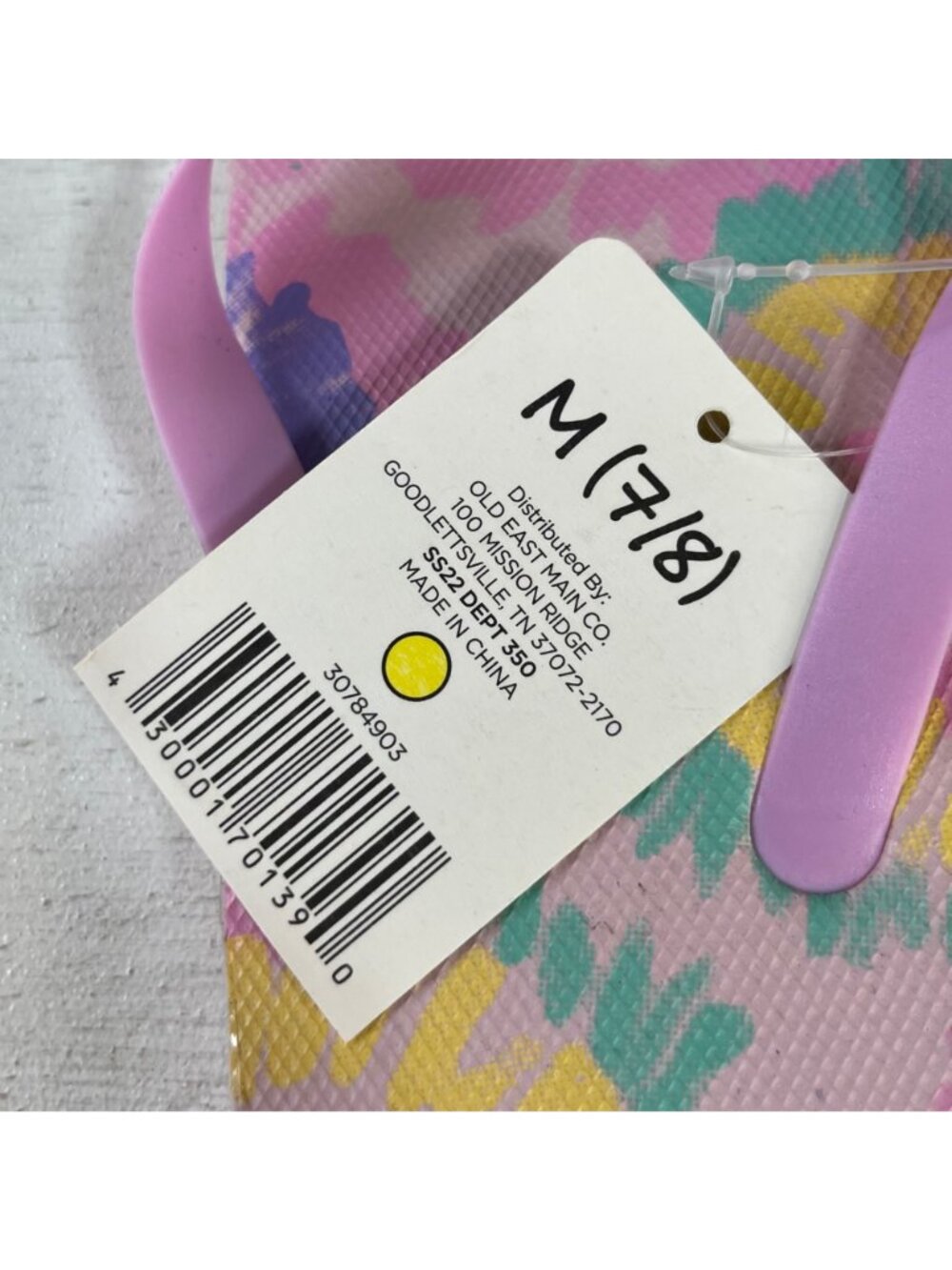 Flip Flops Womens Size‎ Medium 7-8 Pink Tie Dye New Rubber Sandals Beachwear - Picture 6 of 7
